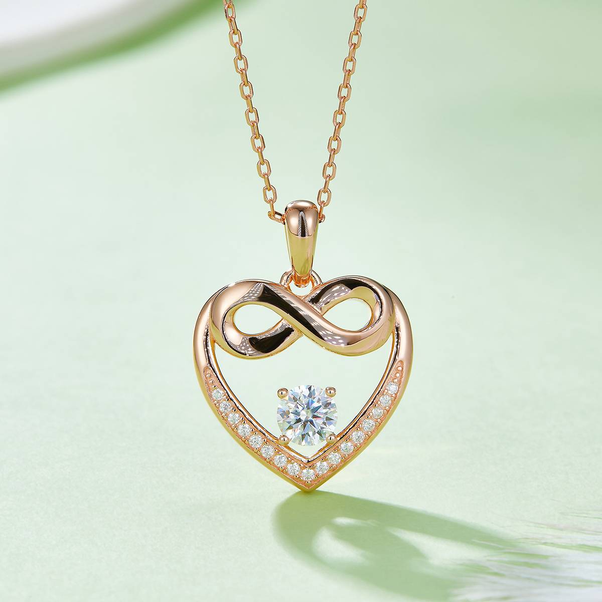 圆底无限的爱吊坠S925银莫桑钻厘石D级0.6CT